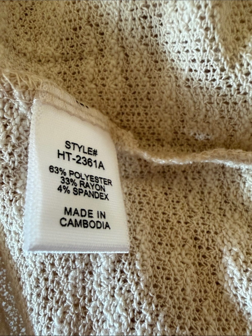Zenana Hacci V-Neck Short Sleeve Boxy Top in Cream Mult sizes S-XL - Picture 5 of 7